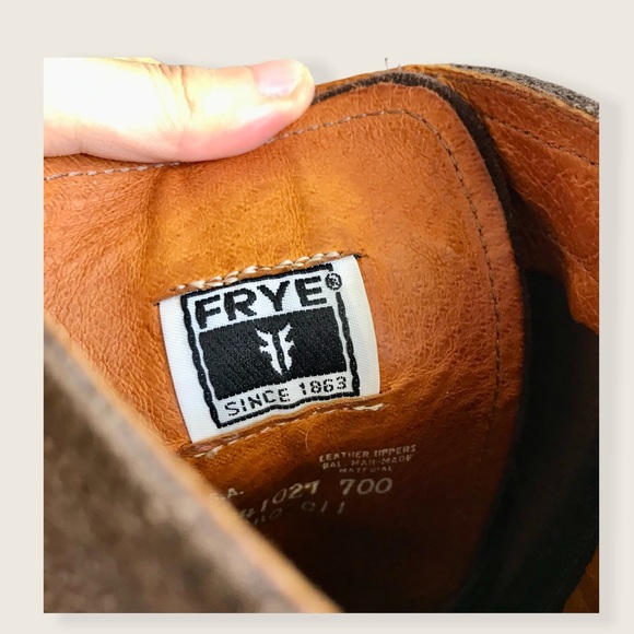 Frye Vintage Lace Up Knee-High Suede Brown Leather Block Heel Equestrian Boots - Picture 14 of 16